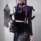 Mysterious Crop Cross Sexy Casual Out Summer Hollow Gothic Top