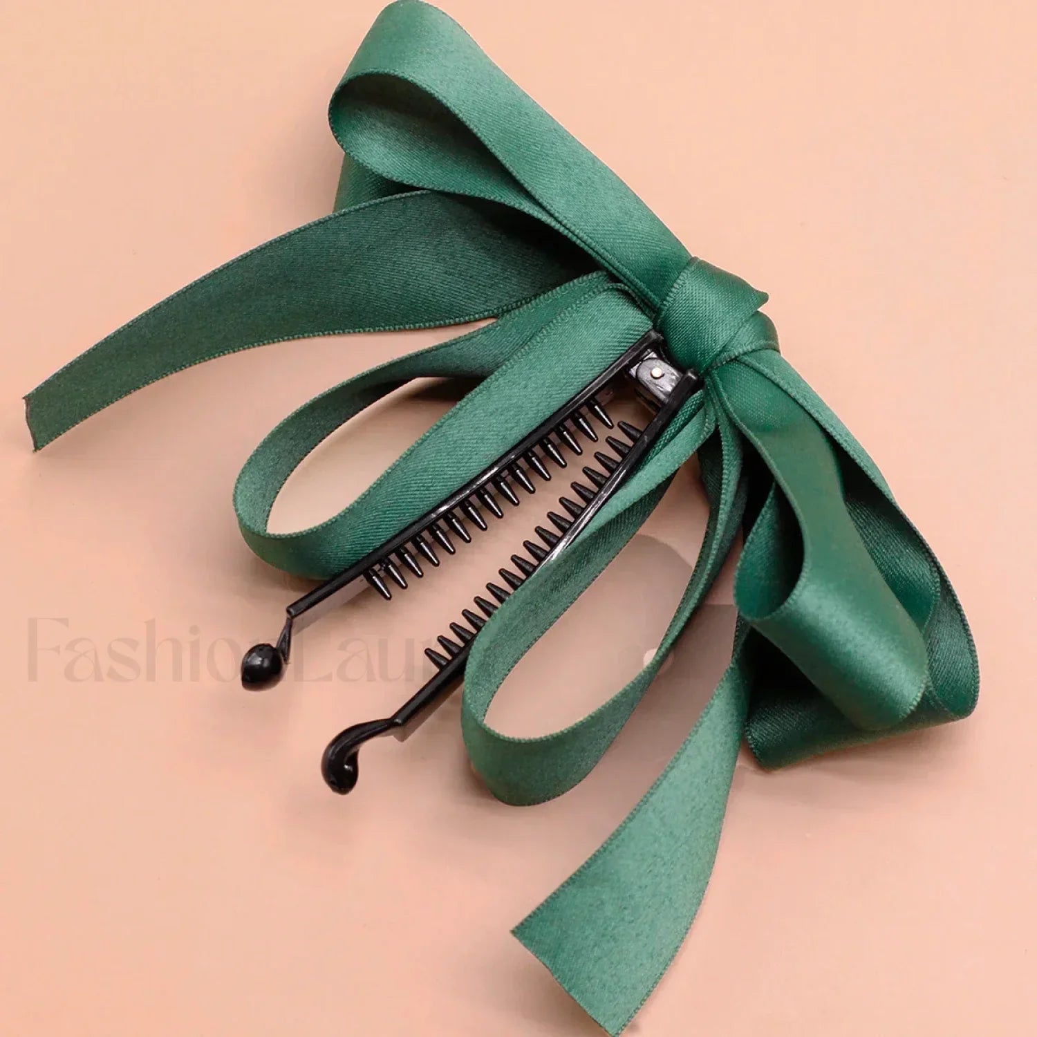 New Banana Clip Double Layer Horsetail Christmas Hair Accessory Green