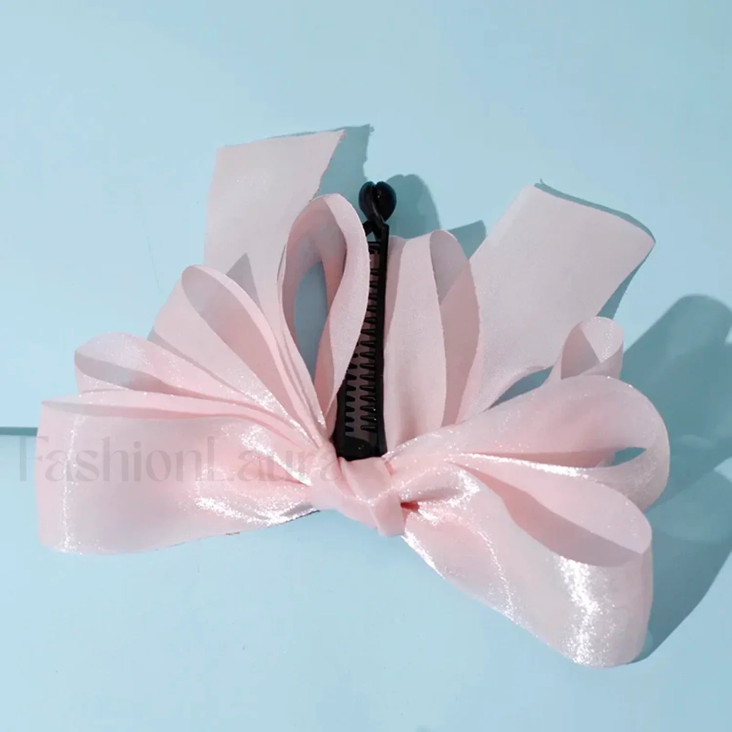 New Banana Clip Double Layer Horsetail Christmas Hair Accessory pink 1