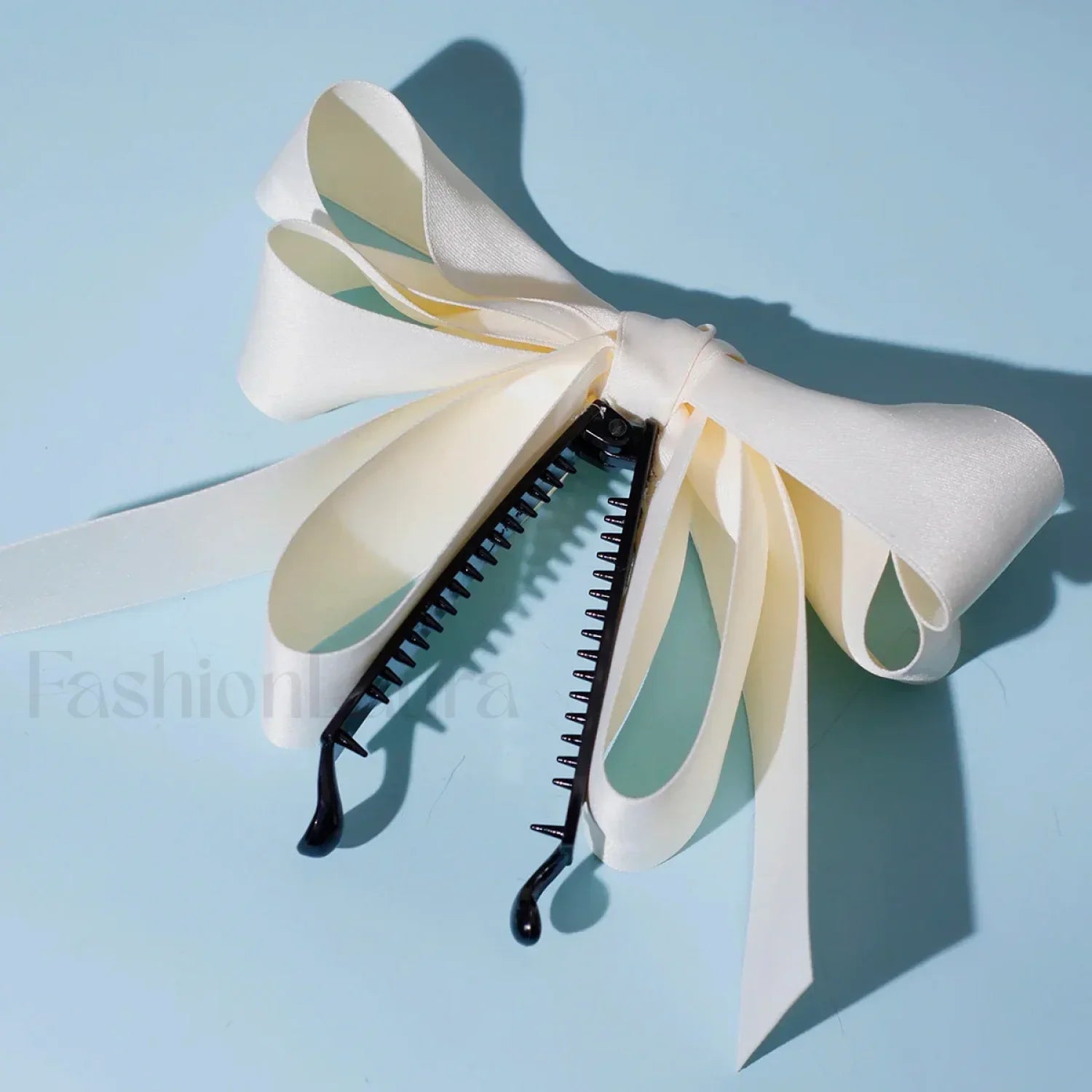 New Banana Clip Double Layer Horsetail Christmas Hair Accessory White