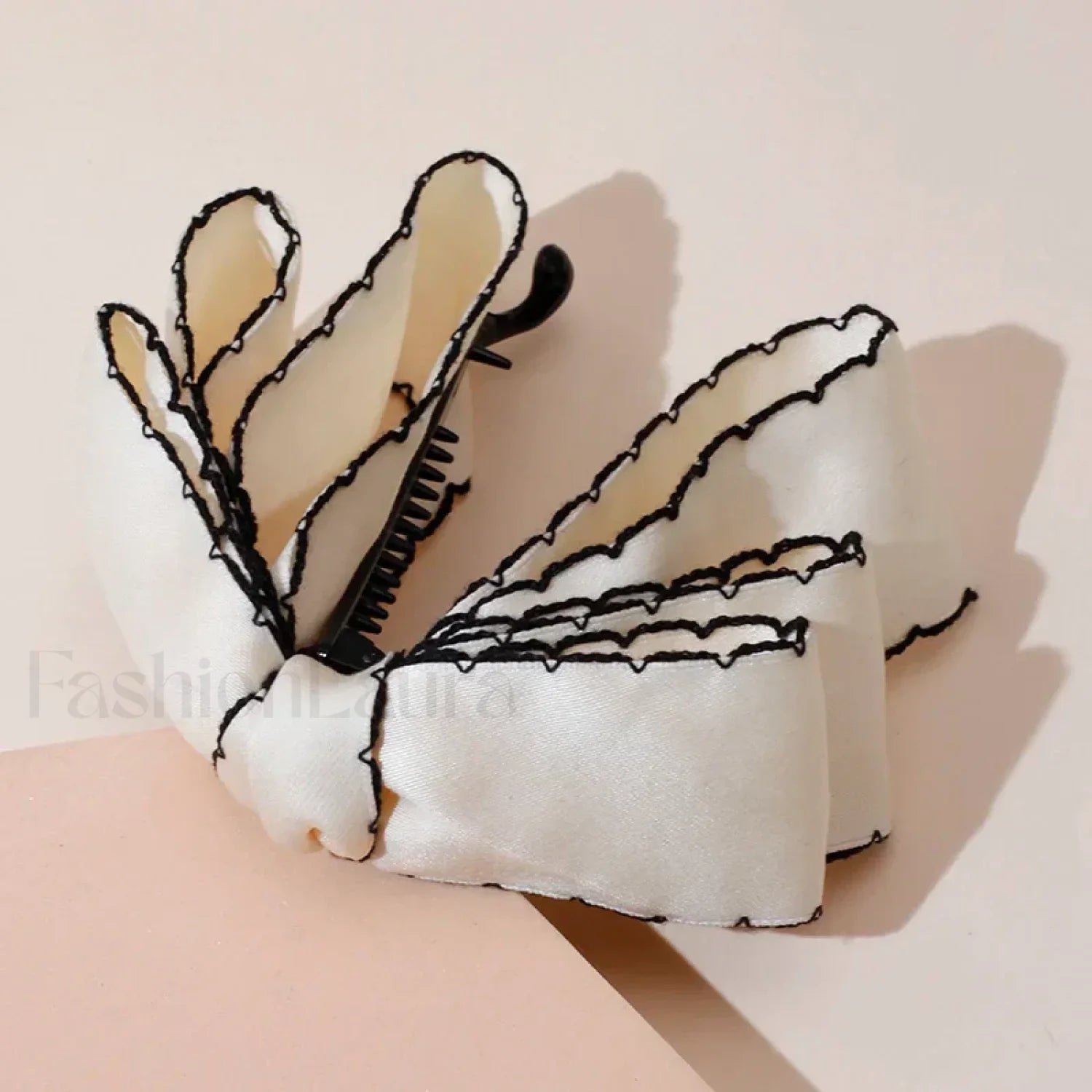 New Banana Clip Double Layer Horsetail Christmas Hair Accessory white1