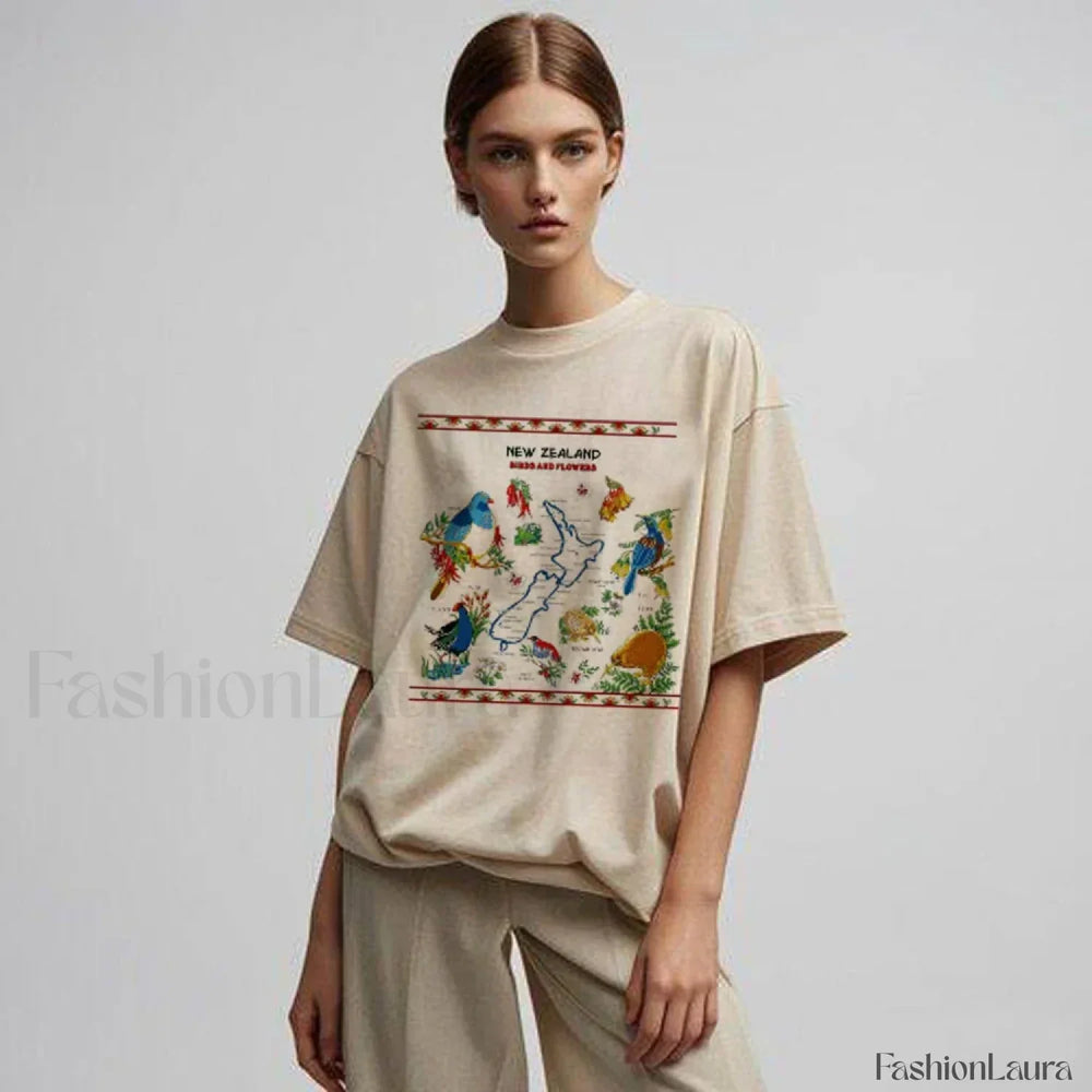 New Zealand Cartoon Summer Loose Casual T Shirt