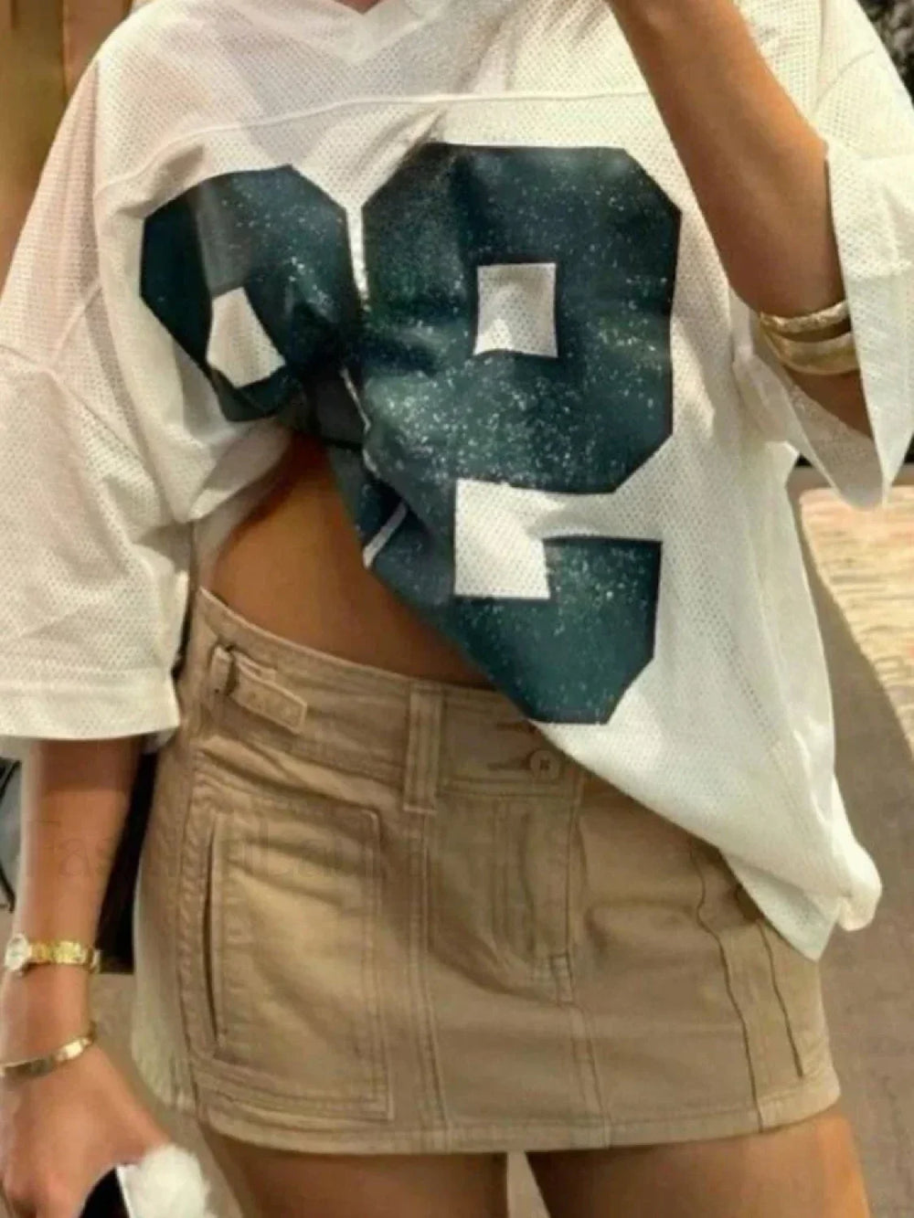 No. 99 Digital Print Oversized T Shirt