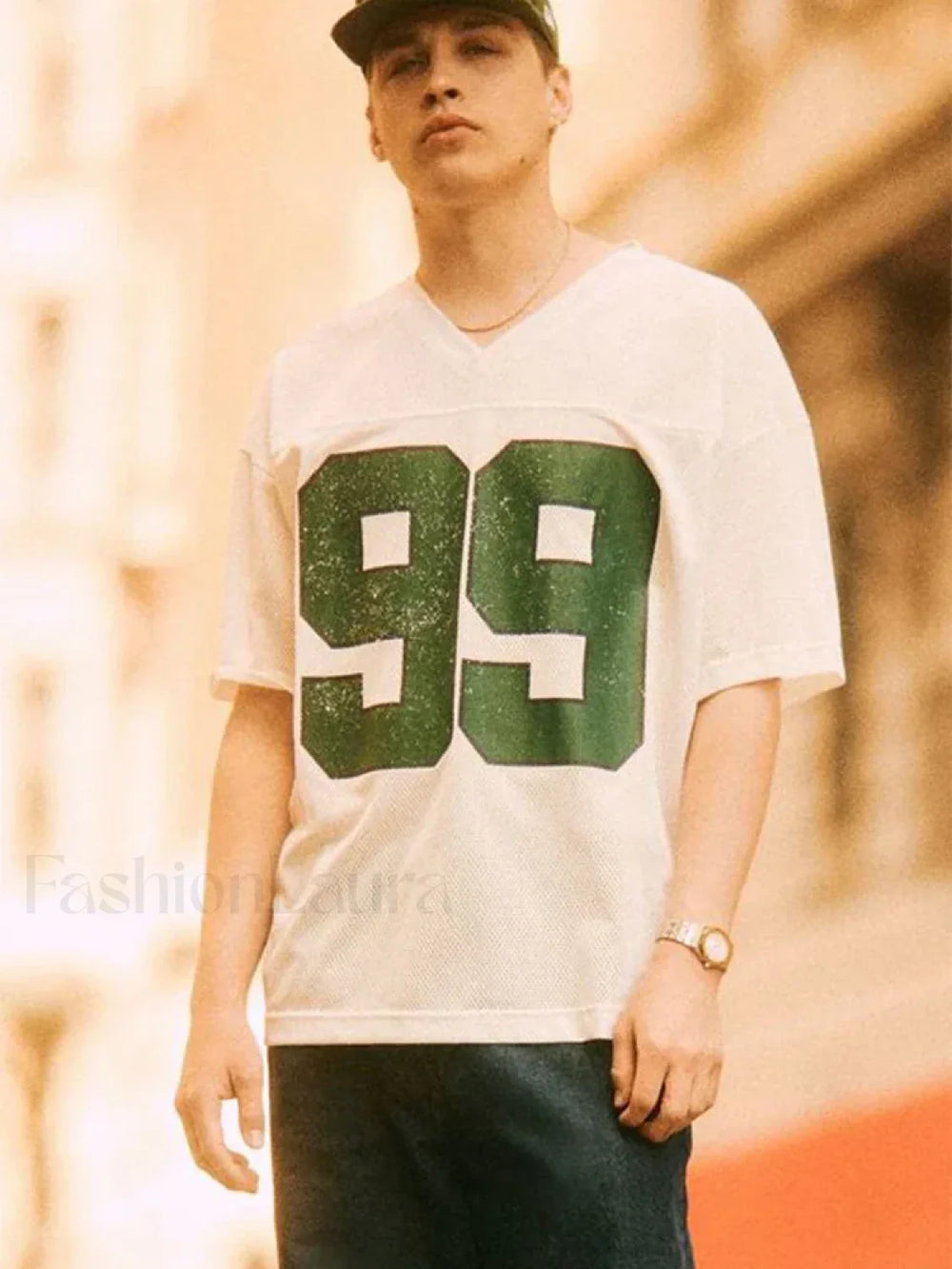 No. 99 Digital Print Oversized T Shirt