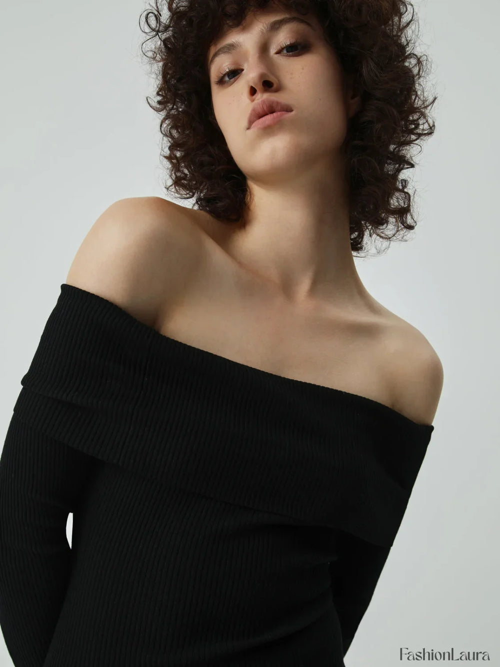 Nostalgia Off Shoulder Long Modern Sleeve Long Sweater Dress Sweaters L