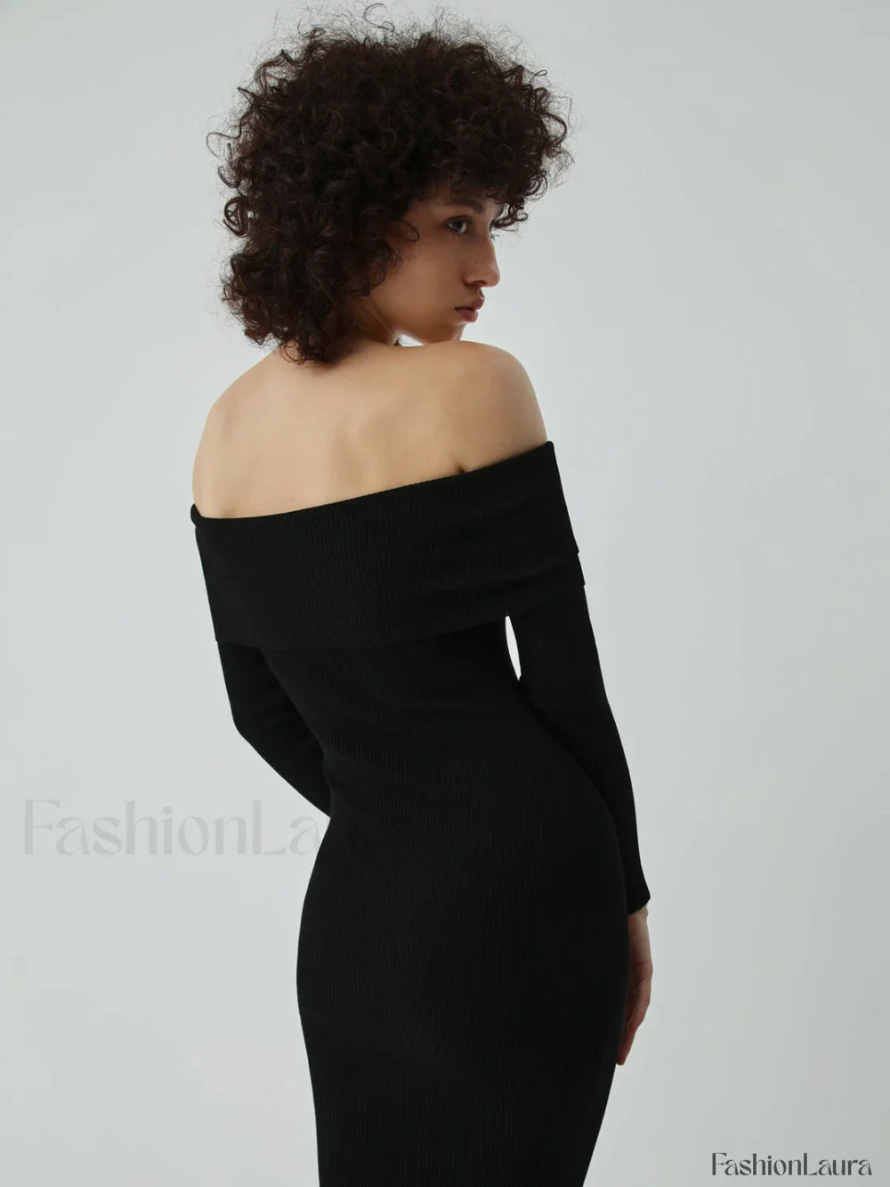 Nostalgia Off Shoulder Long Modern Sleeve Long Sweater Dress Sweaters L