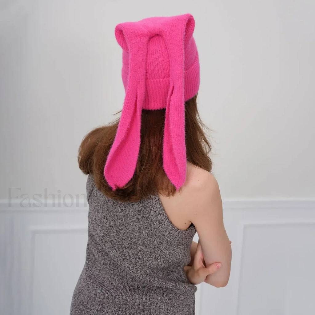 Novelty Cute Rabbit Ears Autumn Winter Skullies Beanies Hat