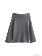 Off Shoulder Christmas Sweater for Women grey / S Sweaters L