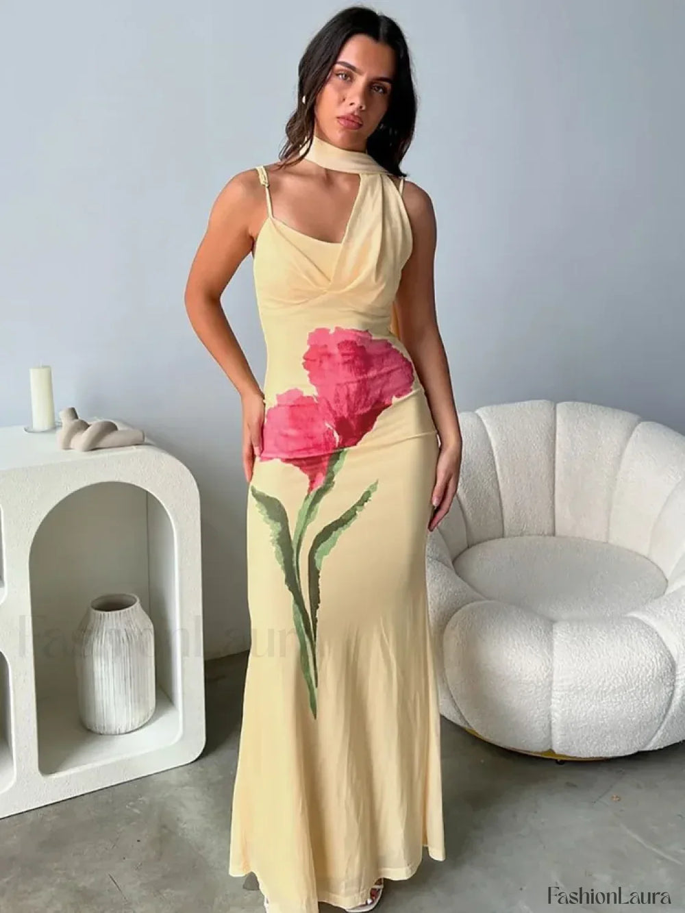 Off Shoulder Print Maxi Dress