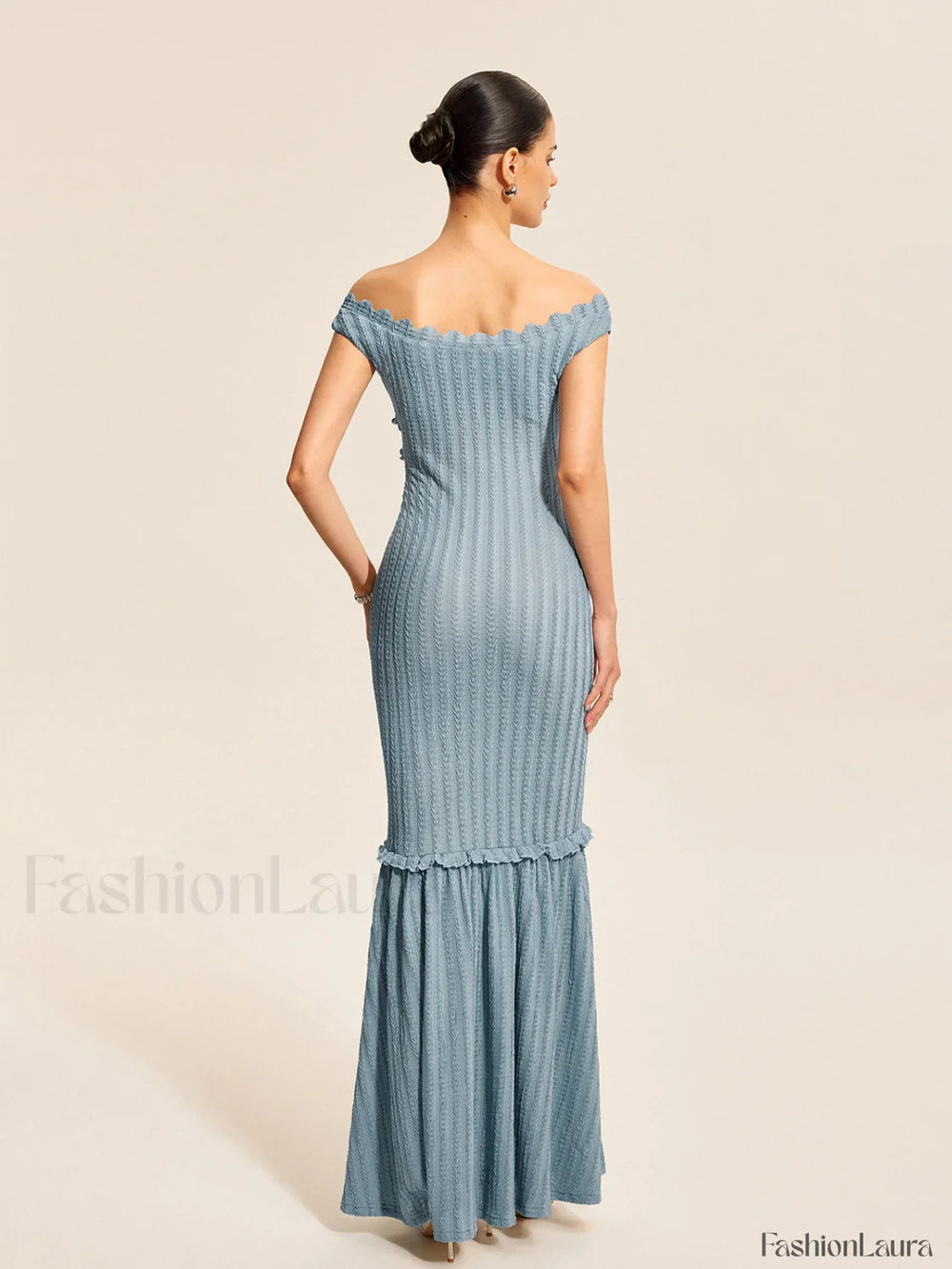 Off Shoulder Ruffle Detail Dress Dresses