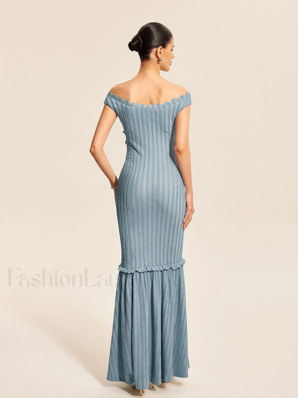 Off Shoulder Ruffle Detail Dress Dresses