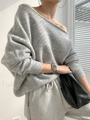 One Shoulder Asymmetric Sweater Sweaters