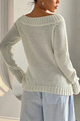 One Shoulder Knit Pullover Sweater