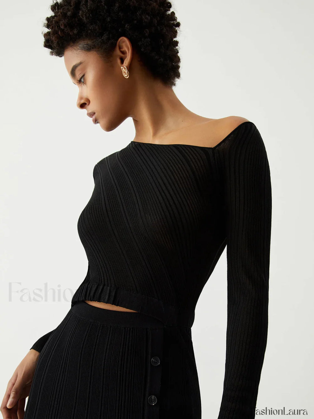 One Shoulder Off Trendy Knit Midi Dress Dresses