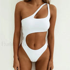 One Shoulder Trikini High Cut One Piece