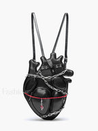 Original Metal Binding Shoulder Dark Sexy Style Heart Punk Chain Gothic Bag Black