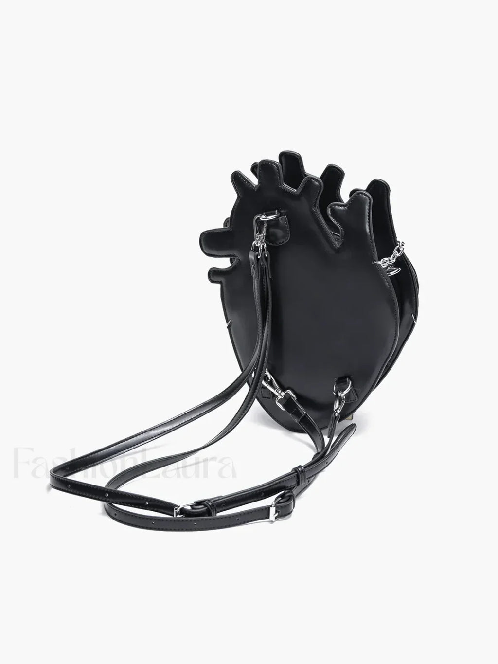 Original Metal Binding Shoulder Dark Sexy Style Heart Punk Chain Gothic Bag Black