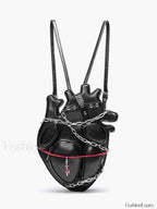 Original Metal Binding Shoulder Dark Sexy Style Heart Punk Chain Gothic Bag Black