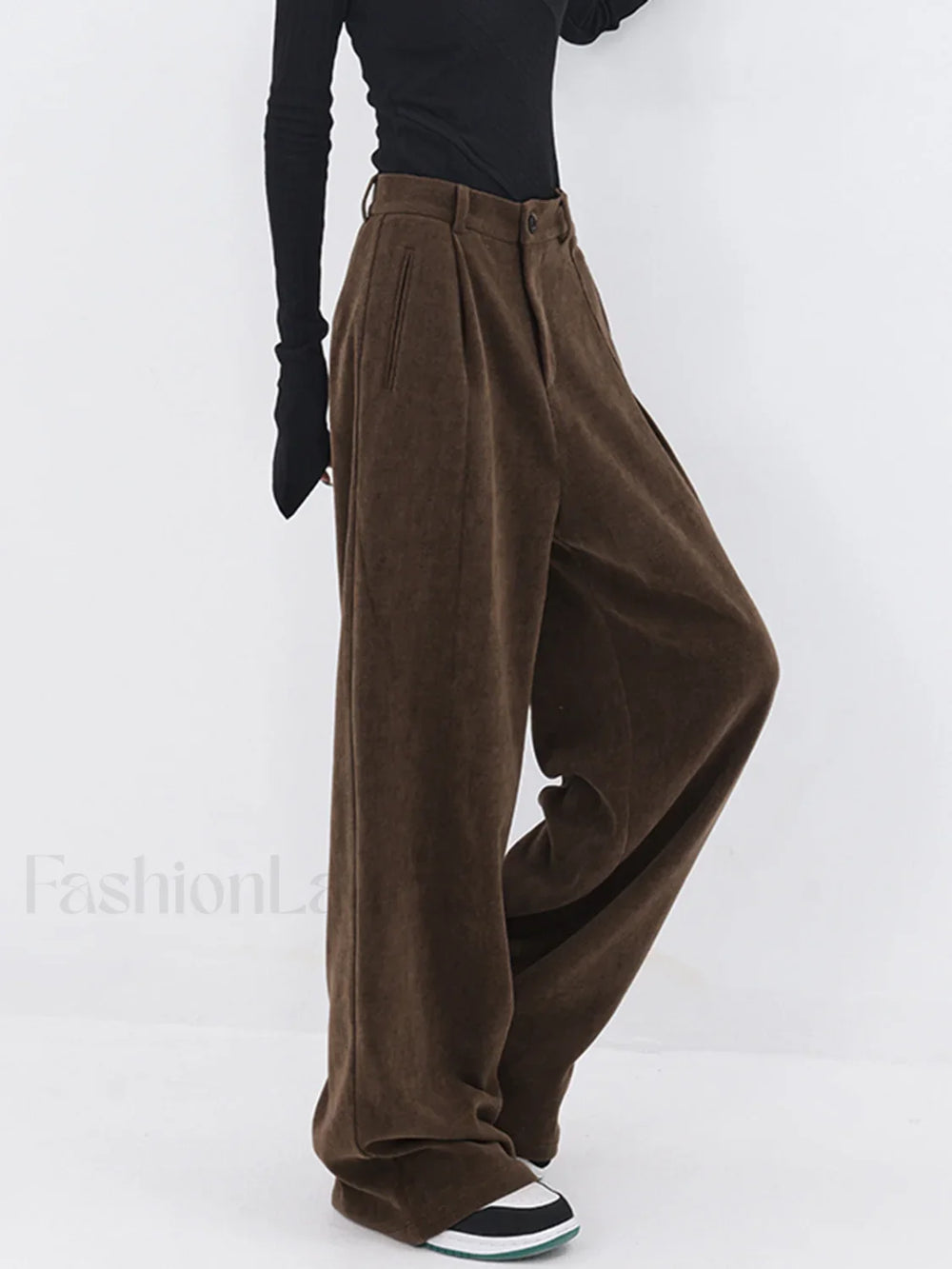 Oversized Corduroy Pleated Trendy Wide Leg Pants Pants