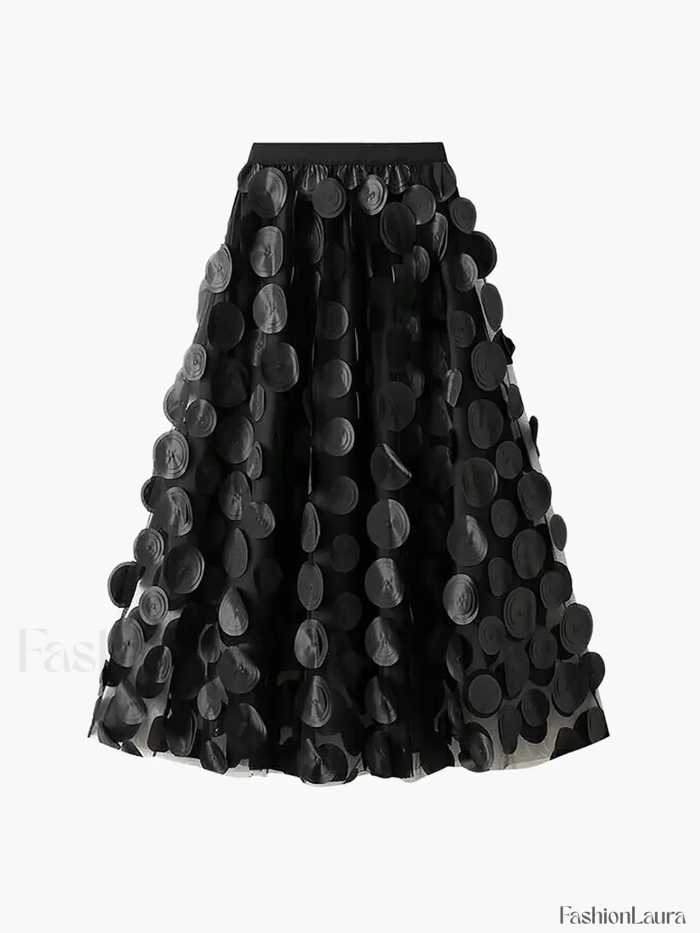 Oversized Mesh Polka Trendy Dot Midi Skirt Skirts