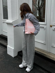 Oversized Sequin Graceful Straight Leg Pants Pants