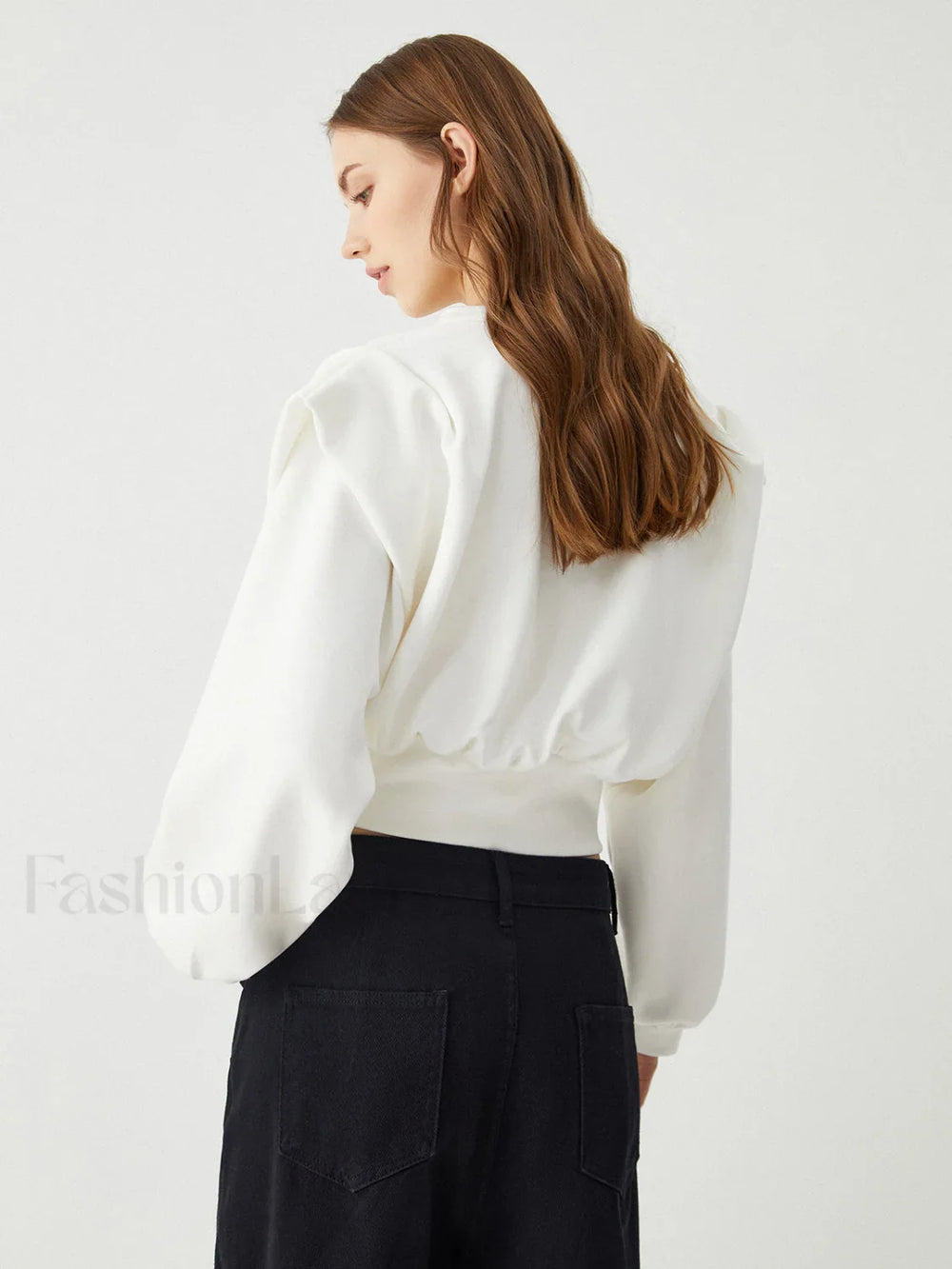 Oversized Solid Graceful Long Sleeve Blouse Blouses