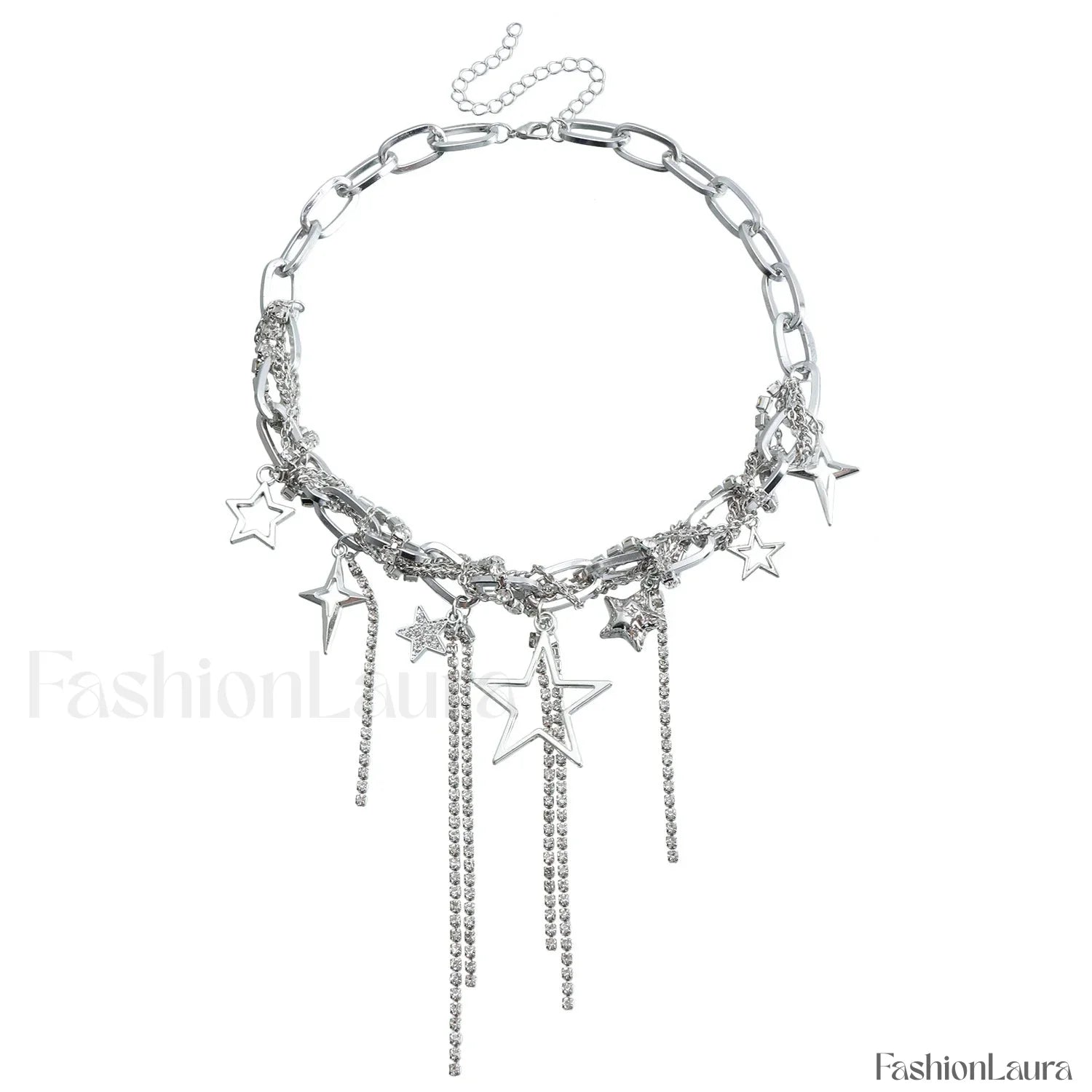 Party Lady Custom Diamond Sparkling Necklace STEEL