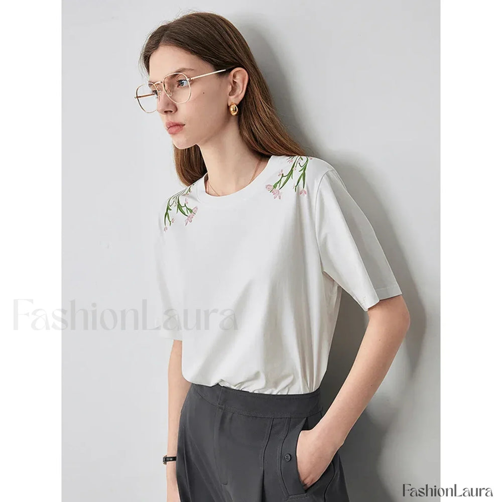 Pastoral Cool Sensation Antibacterial T Shirt Beige / S