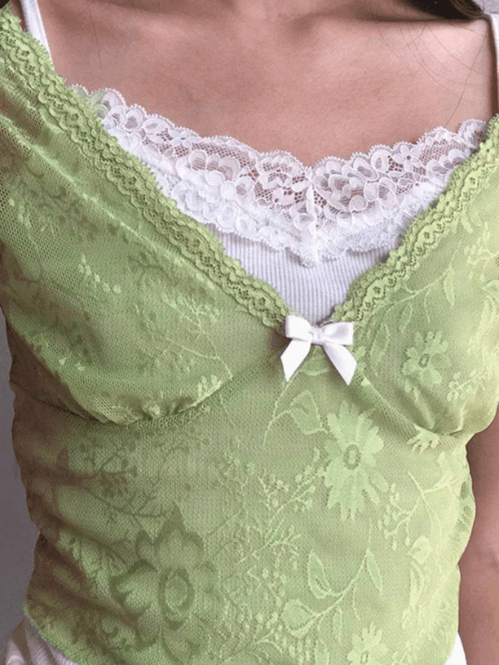 Patchwork Lace Crop Top Tops&Tees