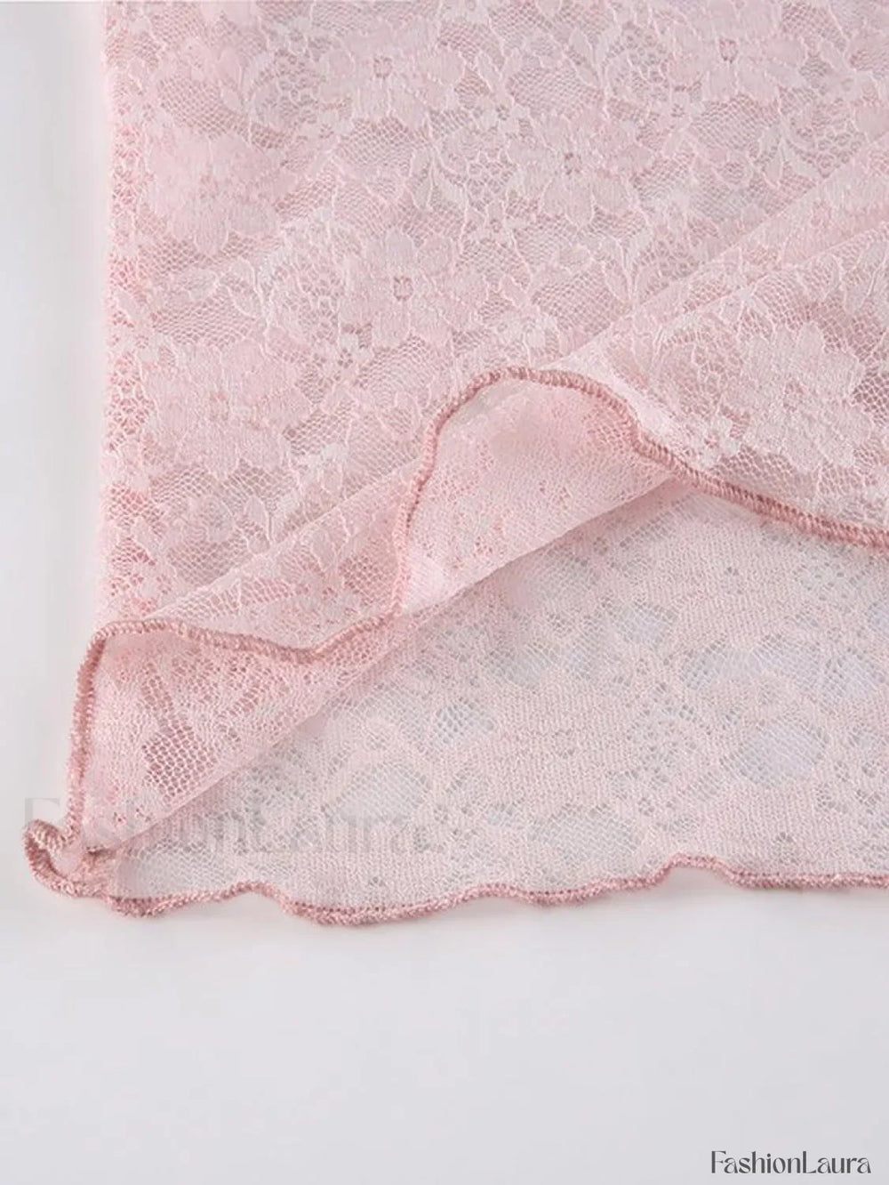 Patchwork Lace Trim Crop Top Tops&Tees