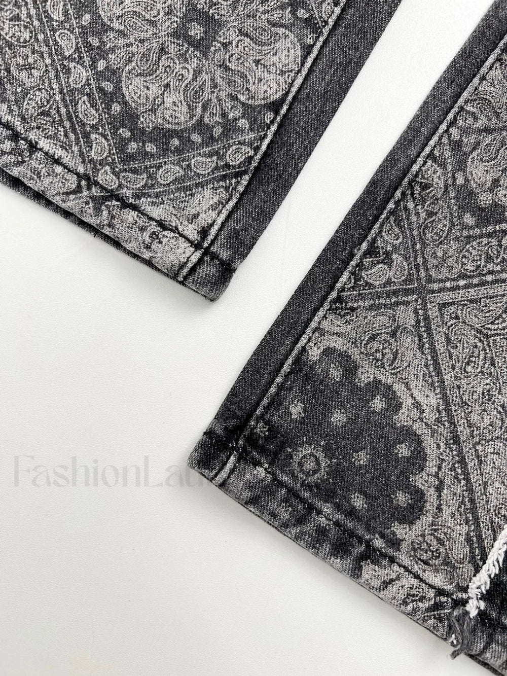 Patchwork Paisley Print Boyfriend Jeans Boyfriend Jeans