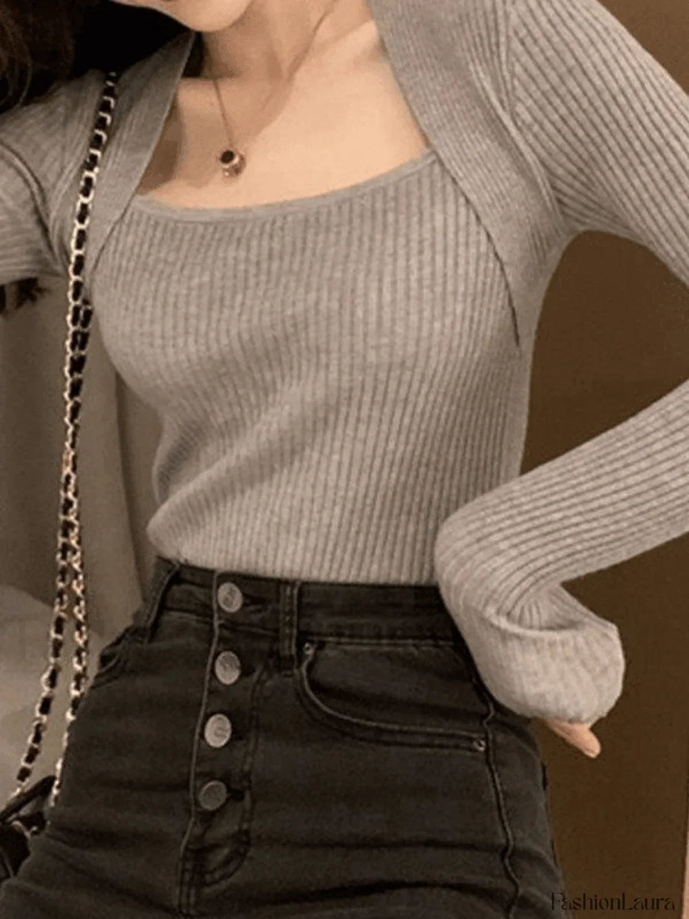 Patchwork Rib Knit Sweater Sweaters