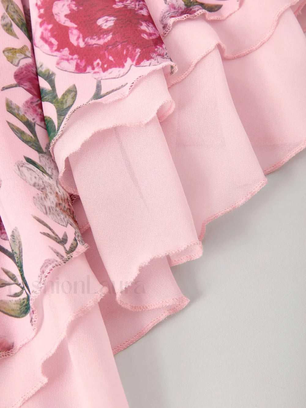 Patchwork Ruffle Bardot Floral Mini Dress Mini Dresses