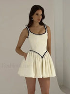 Patchwork Sleeveless Mini Dress