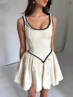 Patchwork Sleeveless Mini Dress