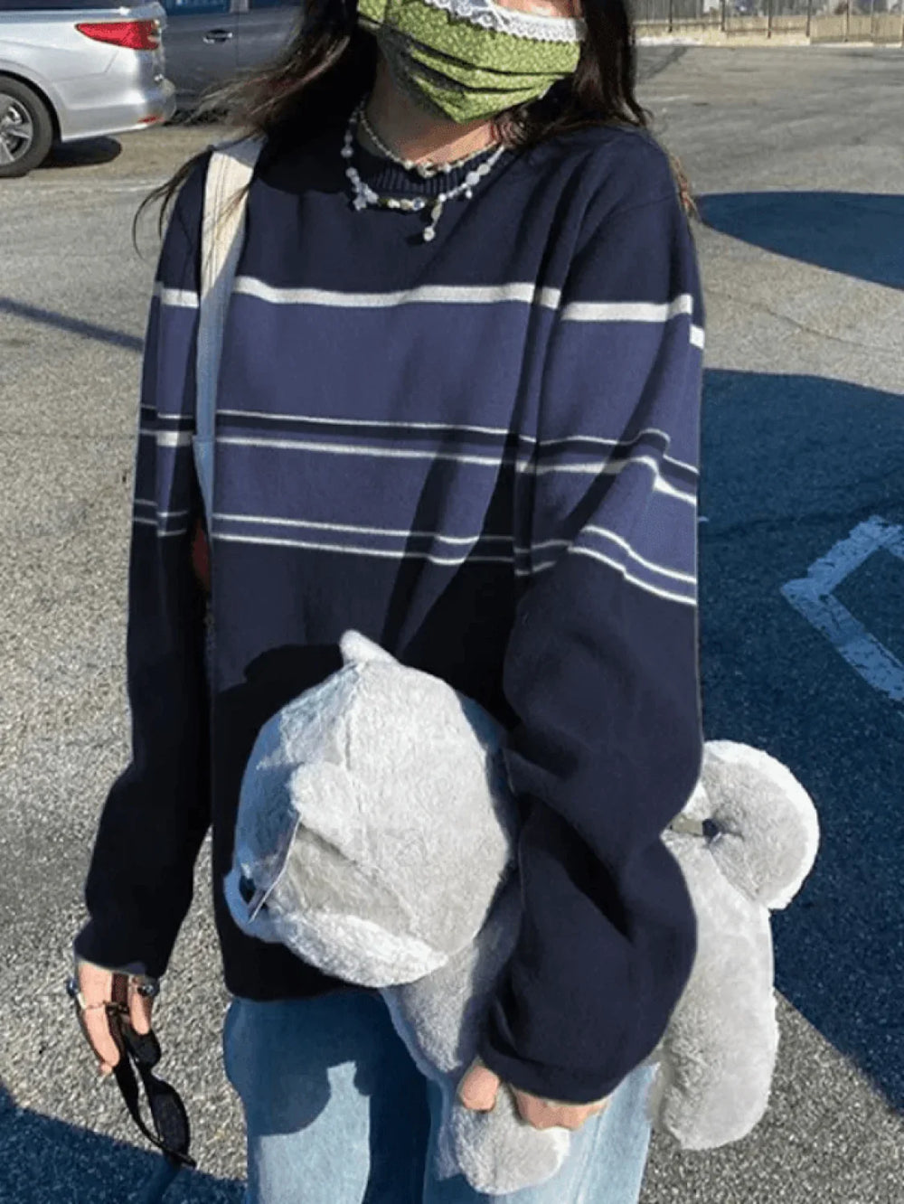 Patchwork Striped Knit Sweater Sweaters