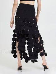 Patchwork Tassel Midi Skirt