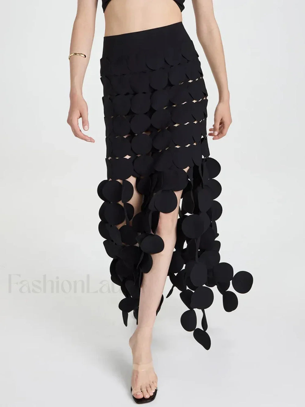 Patchwork Tassel Midi Skirt