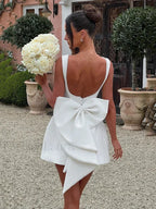 Pearl Bow Sleeveless Mini Dress