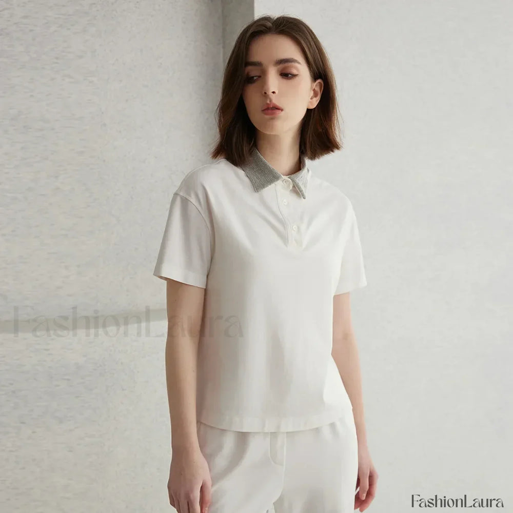 Pima Cotton Summer Short Sleeve T Shirt White / S