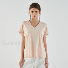 Pima Cotton V Neck Casual T Shirt