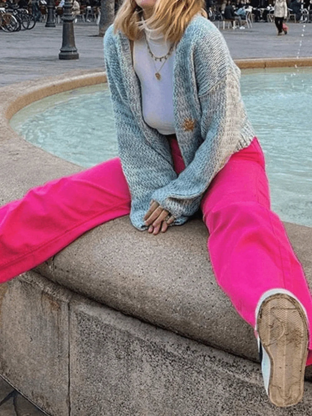 Pink Casual Relaxed Boyfriend Jeans Jeans