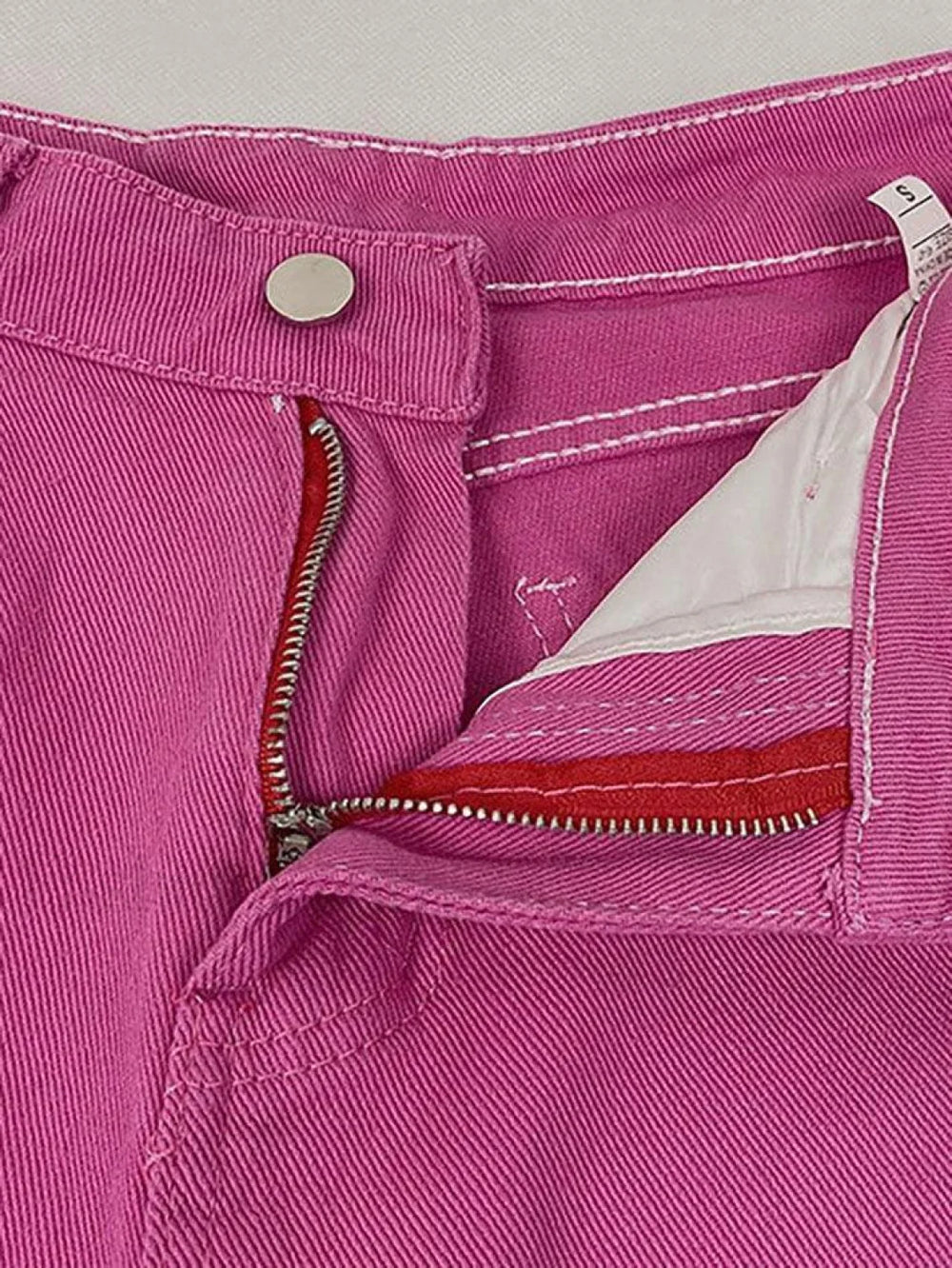 Pink Casual Relaxed Boyfriend Jeans Jeans