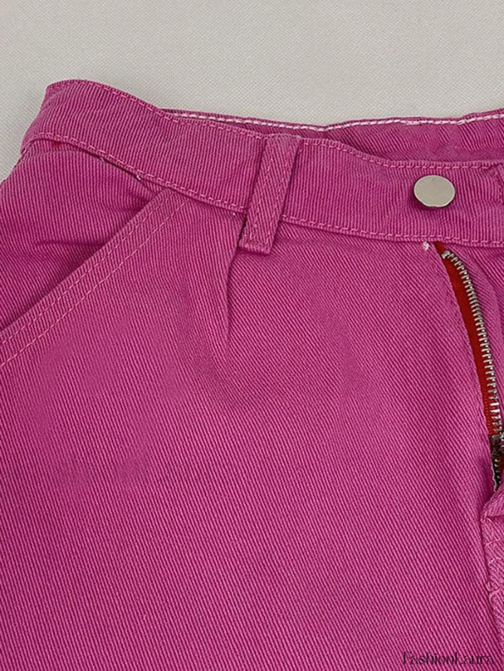 Pink Casual Relaxed Boyfriend Jeans Jeans