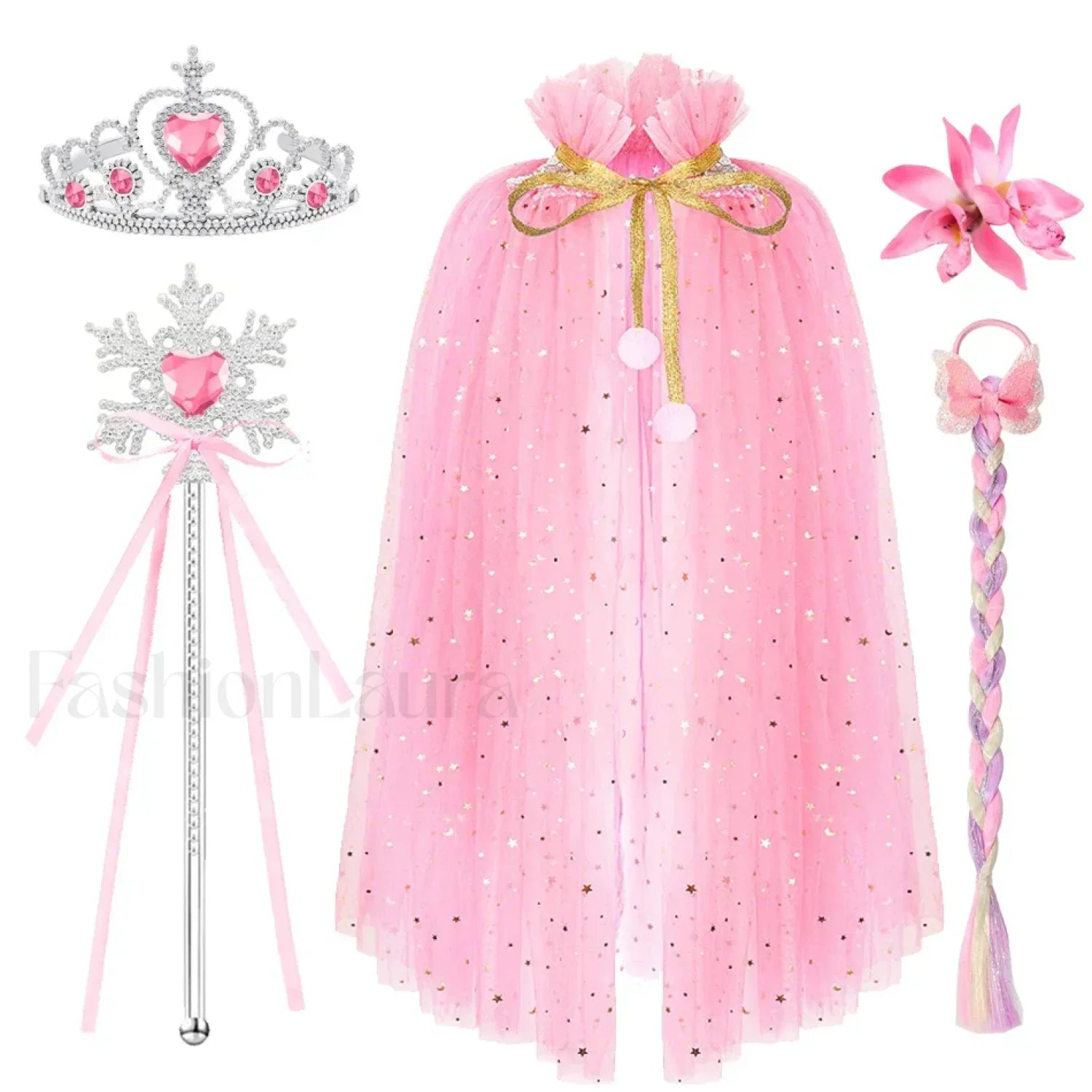 Pink Party Kid Elegant Spring Princess Sleeping Beauty Birthday Autumn Cosplay Aurora Costume 2Y Tag 100 / Accs 01