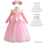 Pink Party Kid Elegant Spring Princess Sleeping Beauty Birthday Autumn Cosplay Aurora Costume 2Y Tag 100 / Dress Sets 09