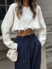 Pinstripe Pleated Wide Leg Pants Pants