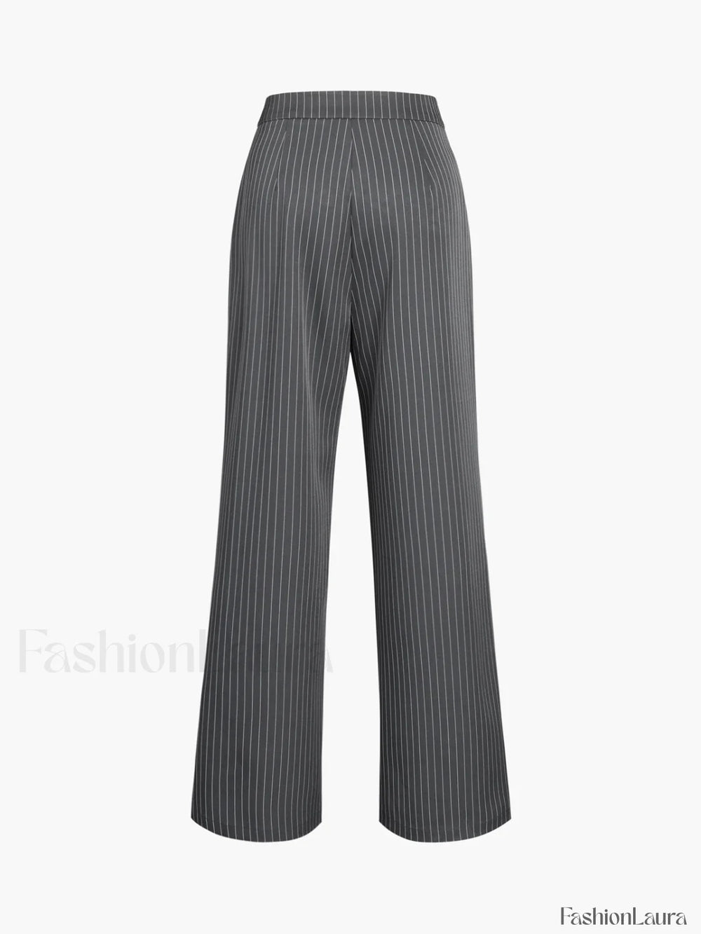 Pinstripe Pleated Wide Trendy Leg Dress Pants Pants