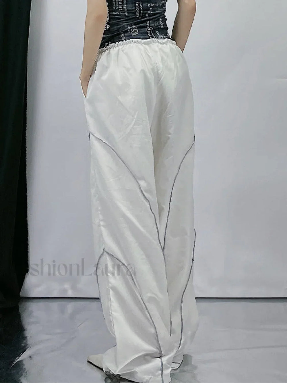 Pintuck Detail Straight Leg Pants Straight Leg Pants