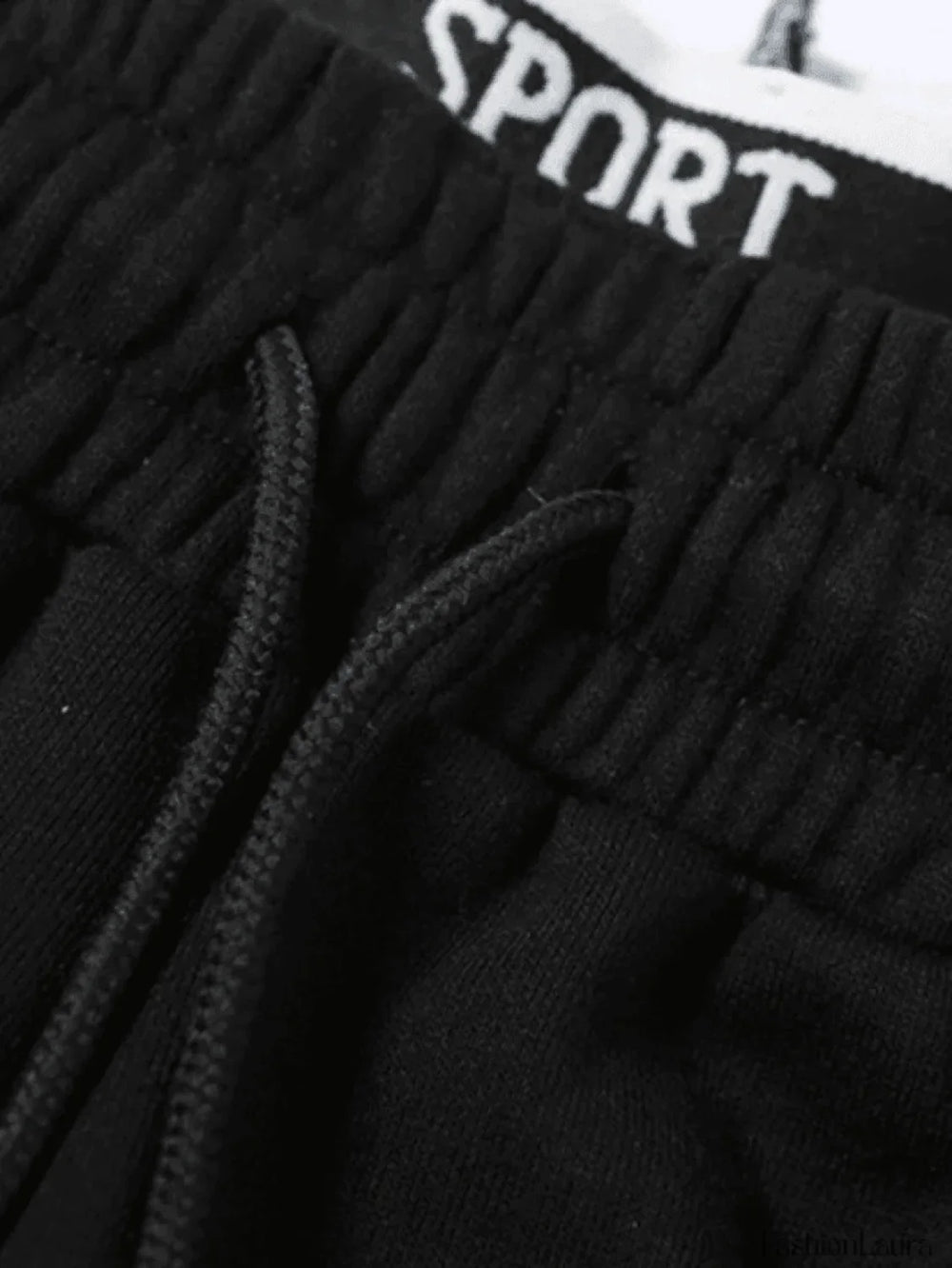 Piping Detail Strappy Waist Baggy Sweatpants Pants